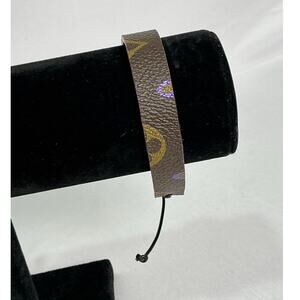 Louis Vuitton Monogram Canvas Slide Bracelet dark purple leather